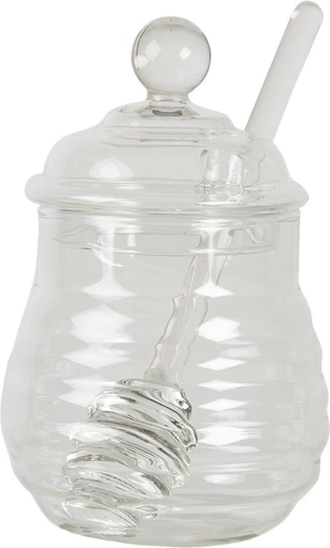 Clayre & Eef Voorraadpot Ø 10x14 cm Glas Rond Voorraadbus