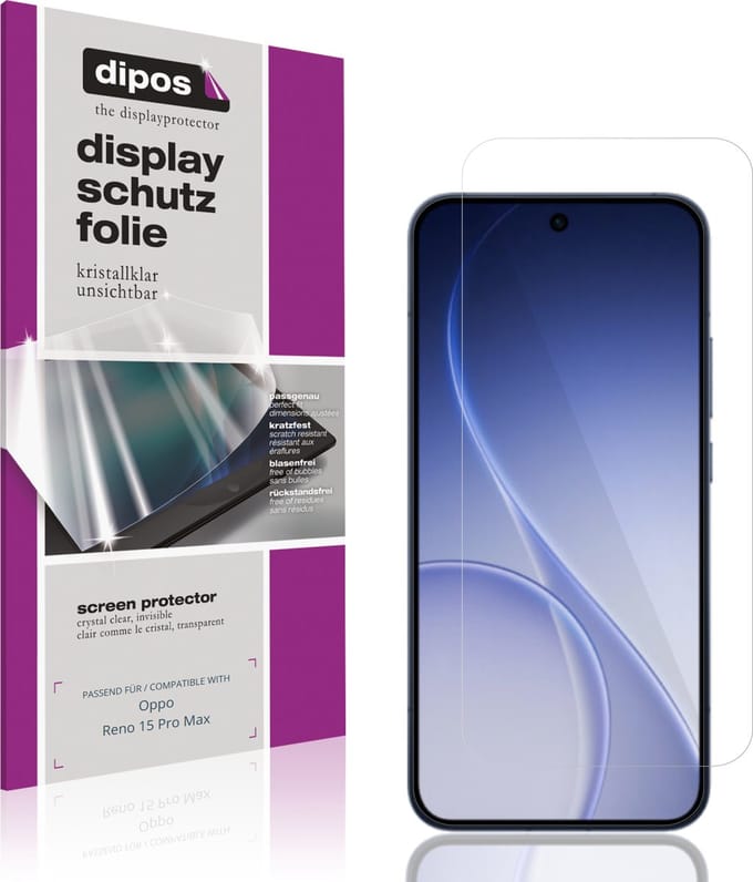 dipos – 4x Beschermfolie geschikt voor Oppo Reno 15 Pro Max | Krasbestendige & heldere Screenprotector Ultra-Thin