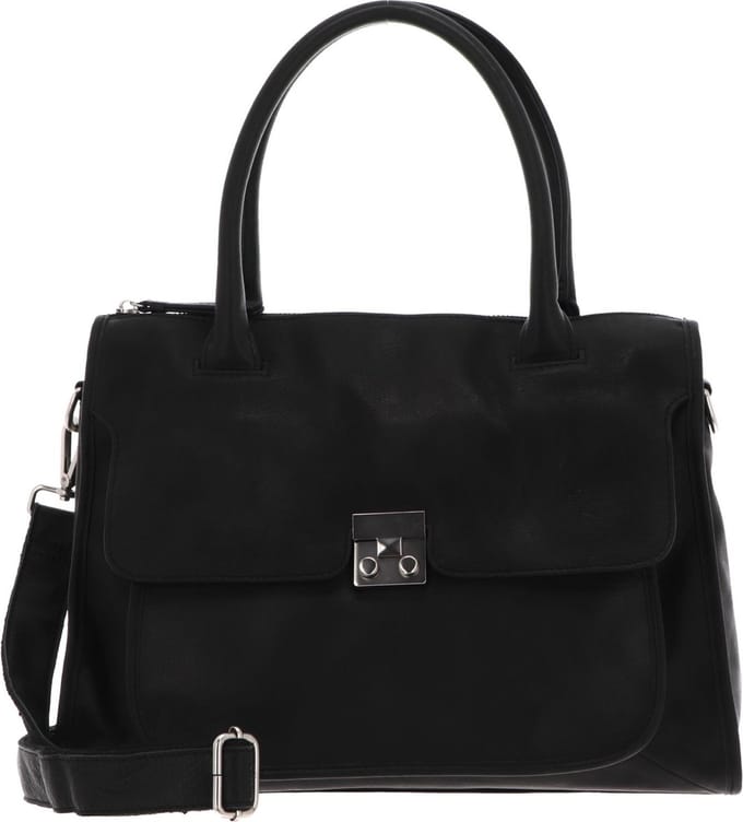 FREDsBRUDER Leren Schoudertas Handtas Treasure Handbag Black Zwart
