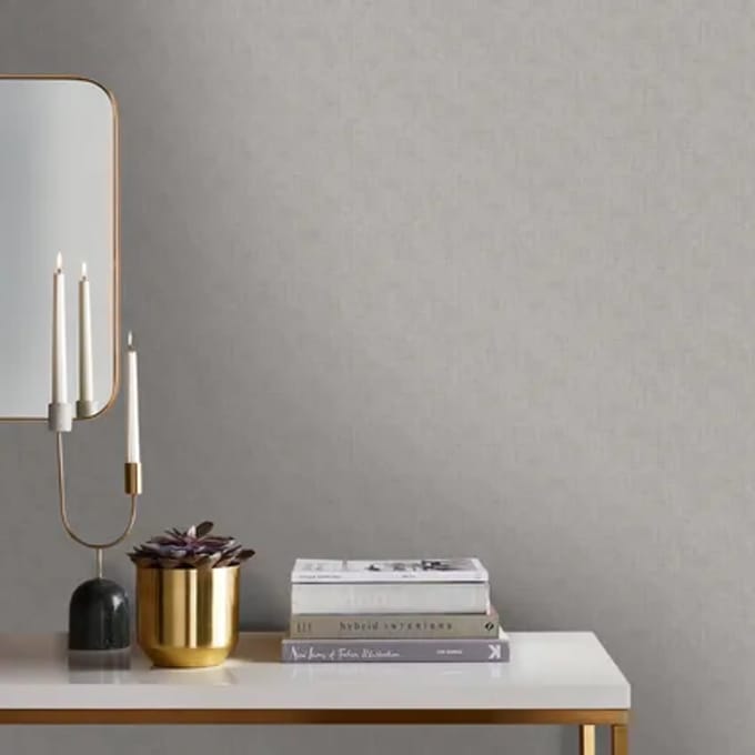 Decomode Vliesbehang Linen Shimmer - Lichtgrijs - 10,05 M X 52 Cm