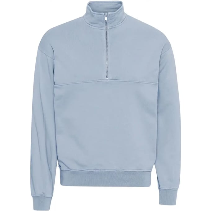 Sweatshirt 1/4 rits Colorful Standard Organic powder blue