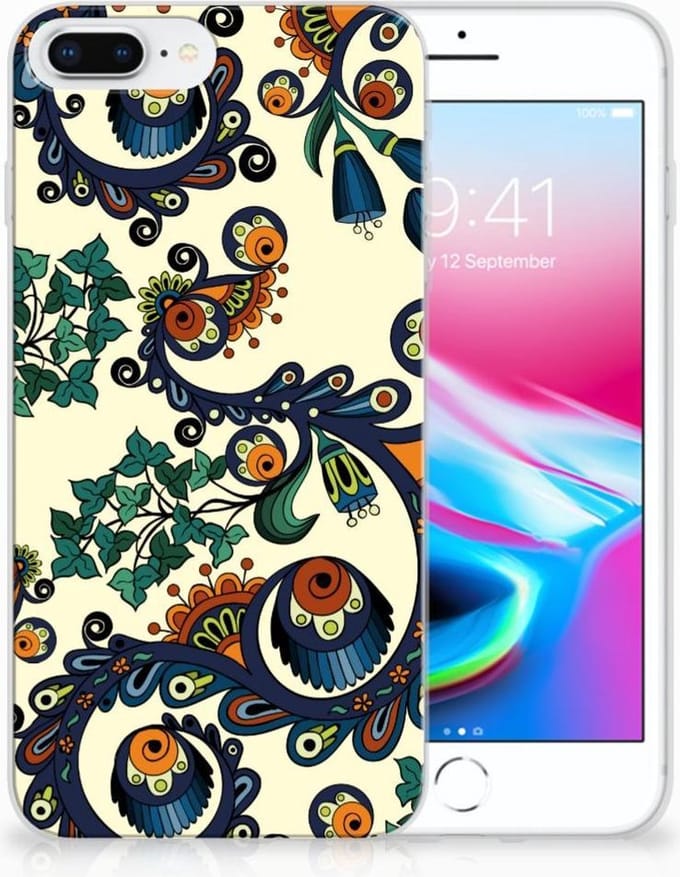 Siliconen Hoesje Apple iPhone 7 Plus | 8 Plus Barok Flower