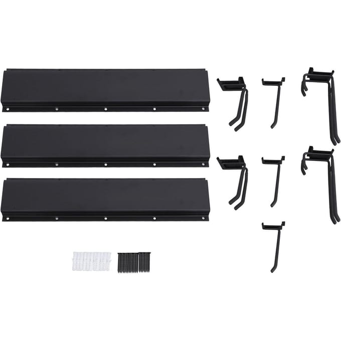 Support de rangement mural pour outils, organiseur robuste pour garage pouvant supporter jusqu'à 330 lb noir