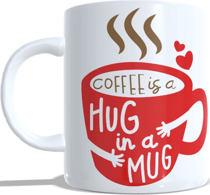 Koffie beker - thee mok coffee is a hug in a mug - liefde - valentijn