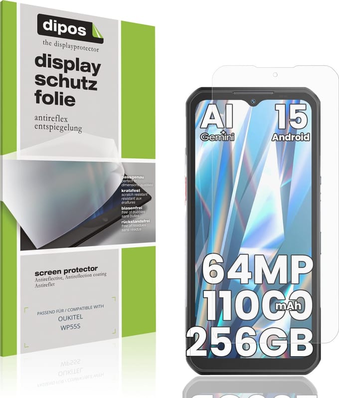 dipos – 4x Matte Beschermfolie geschikt voor OUKITEL WP55S | Krasbestendige & antireflecterende Screenprotector Ultra-Thin