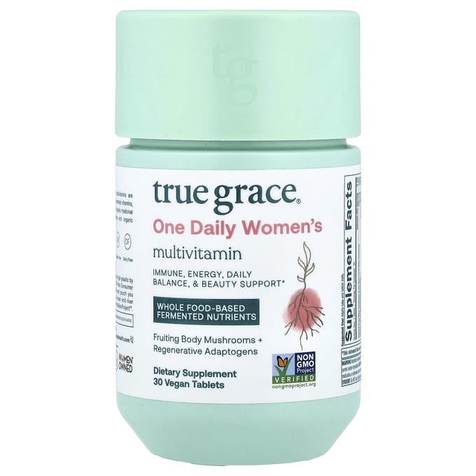True Grace, One Daily Vrouwenmultivitamine, Vegan, 30 Tabletten