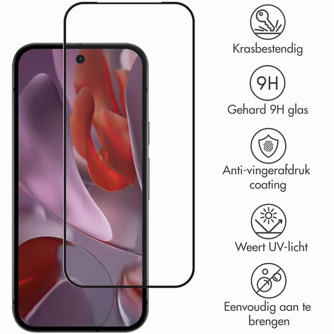 Accezz Screen Protector - Geschikt voor Google Pixel 9a - Gehard Glass Full Cover