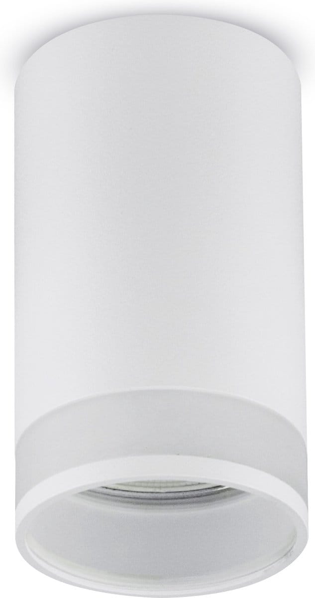 Maclean - Opbouwarmatuur/buis - spot - rond - aluminium - 55x105mm - Wit - MCE361 W