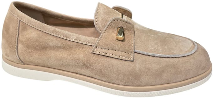 Gianluca Pisati Letizia Camoscio Camel Instappers Beige Suede Dames - Beige - 37