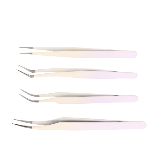 4 stuks Wimper pincet Set Roestvrij Staal Nepwimper Extensions Pincetten Multifunctioneel