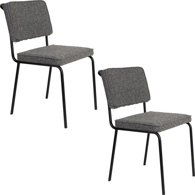 Zuiver Buddy Eetkamerstoelen Zwart - Set van 2