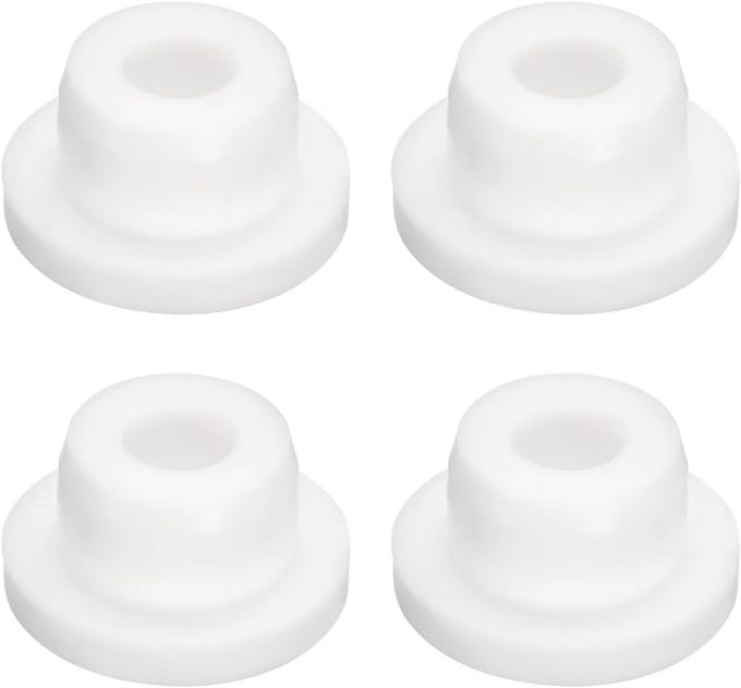 Set van 4 Witte Rubberen Stopper Voor Gaten van 17 mm