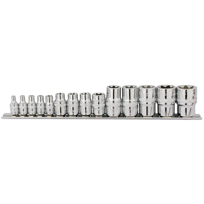 Spel 14 doppen Draper Torx 1/4'', 3/8'' & 1/2''