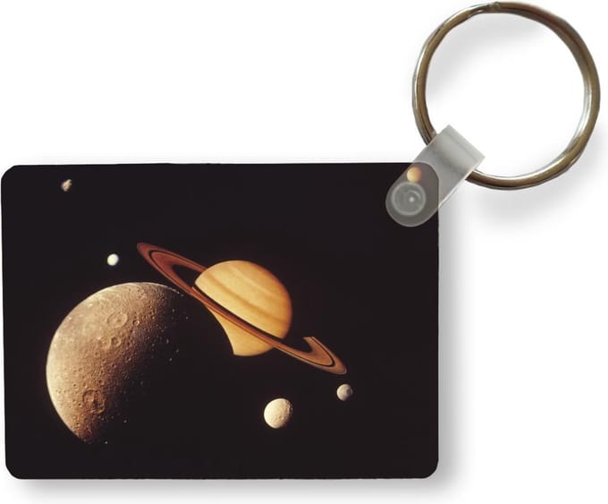 Sleutelhanger - Saturnus met manen - Uitdeelcadeautjes - Plastic