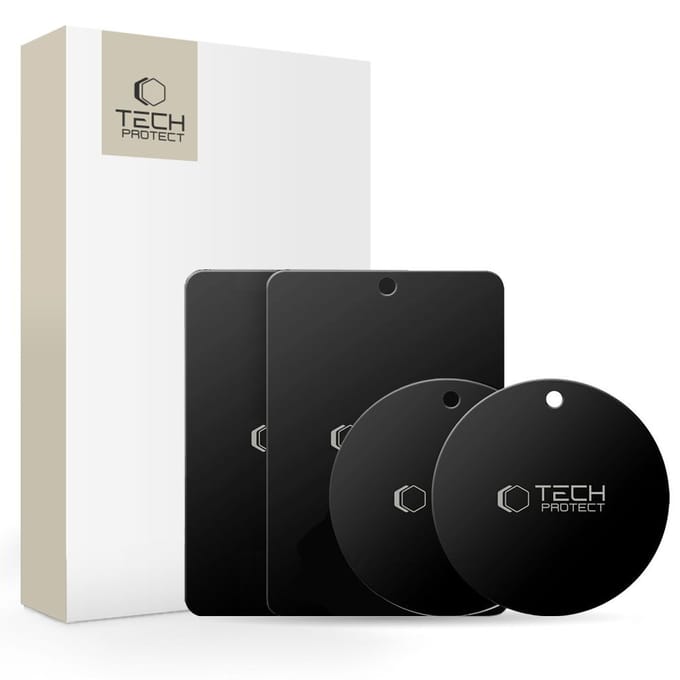 Tech-Protect MetalPlate Magnetic Plates for Car Mounts - Black (4 Pcs)