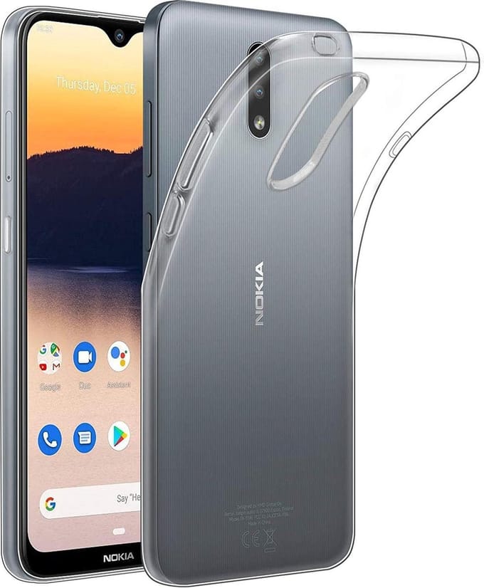Hoesje Geschikt voor: Nokia 2.3 - - Soft TPU Siliconen Case & 2X Tempered Glas Combi - Transparant