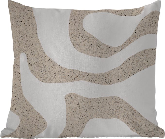Sierkussen Buiten - Abstract - Terrazzo - Design - Beige - 60x60 cm - Weerbestendig