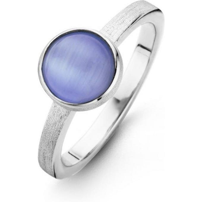 Casa Jewelry Ring Melody Blue 52 Cateye - Zilver - Maat 16.50