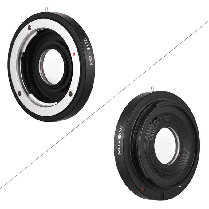Bague d'adaptation de monture d'objectif MD-EOS avec objectif correcteur pour objectif Minolta MD adapté au Canon EOS EF black