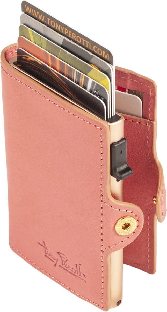 Tony Perotti Dames Furbo Leren RFID pasjeshouder met papiergeldvak, Roze