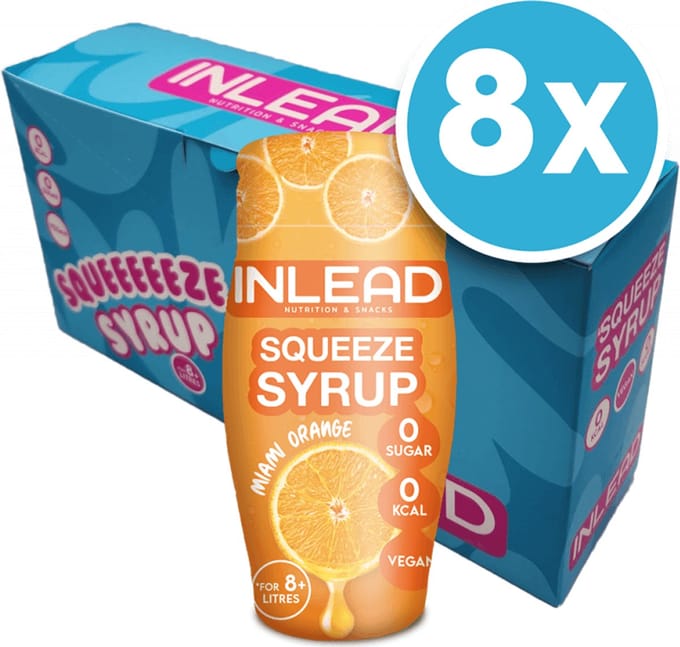 Inlead Squeeze Syrup (8x65ml) Miami Orange - Functionele voeding - Smaakstoffen/zoetstoffen