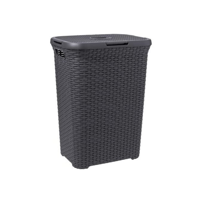 Curver Style Wasmand met deksel - 60L - Antraciet
