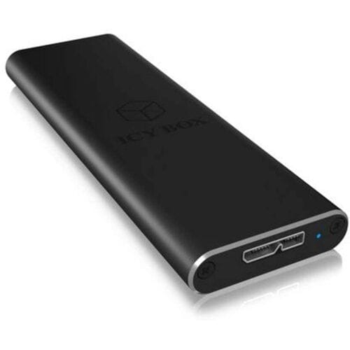 ICY BOX IB-183M2, Ext.-Gehäuse, 1x M.2 SATA SSD zu USB 3.0 Host, Aluminium, schwarz M.2 SSD-behuizing USB-A 3.0 5 GBit/s M.2 SATA 2230, 2242, 2260, 2280 60083