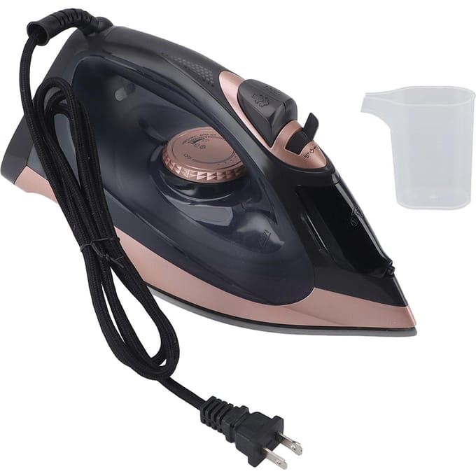 Stoomstrijkijzer voor thuis Handheld 300 Microstoomgaatjes Krachtige Stoomverspreiding Kledingstomer black
