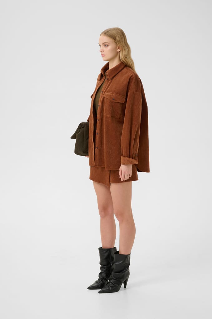 Relaxed fit overhemdblouse van corduroy, model 'PADOW'