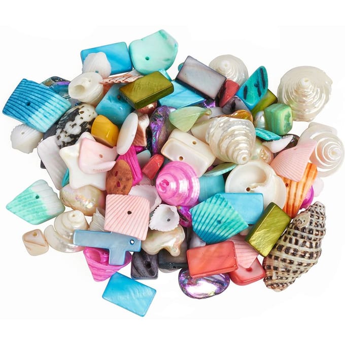 Schelpkorrels, kleurige mix, 100 g