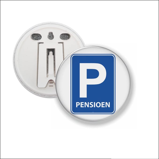 Button Met Clip 58 MM - Pensioen