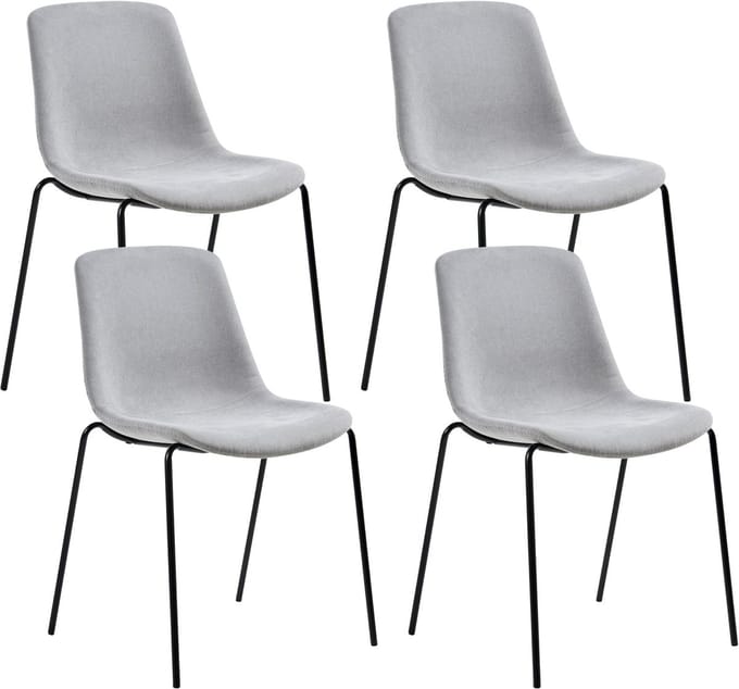 TILLER - Eetkamerstoel set van 4 - Grijs - Polyester