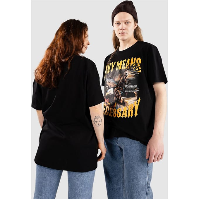 Any Means Necessary Home Of Depraved T-Shirt zwart
