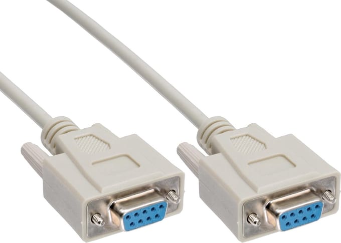 Premium seriële RS232 null modemkabel 9-pins SUB-D (v) - 9-pins SUB-D (v) / gegoten connectoren - 2 meter