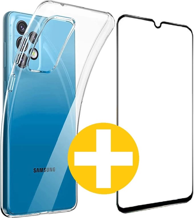 Hoesje en Screenprotector Combi Geschikt Voor Samsung A13 (5G) - Transparant Hoesje + Premium screenprotector