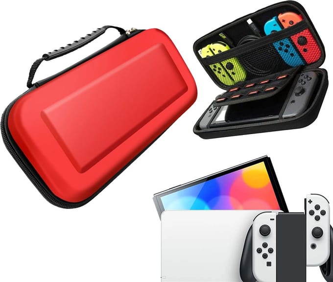 Gadgetpoint - Console Beschermhoes voor Nintendo Switch - Hardcase Opberghoes - Performance Gaming Case - Console Accessoires - Rood