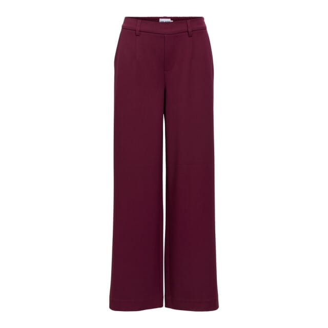 Object bordeaux dames broek   Wide leg fit   Elastische boord   Duurzaam   Regular waist Bordeaux 36