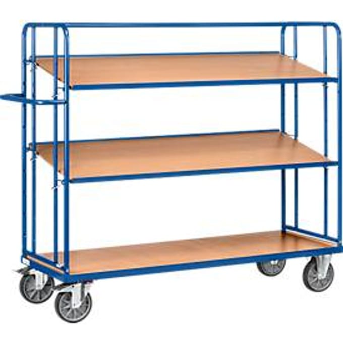 Fetra Hauptartikel 4296 Etagewagen Staal Poedercoating Laadvermogen (max.): 400 kg Stralend blauw (RAL 5007)