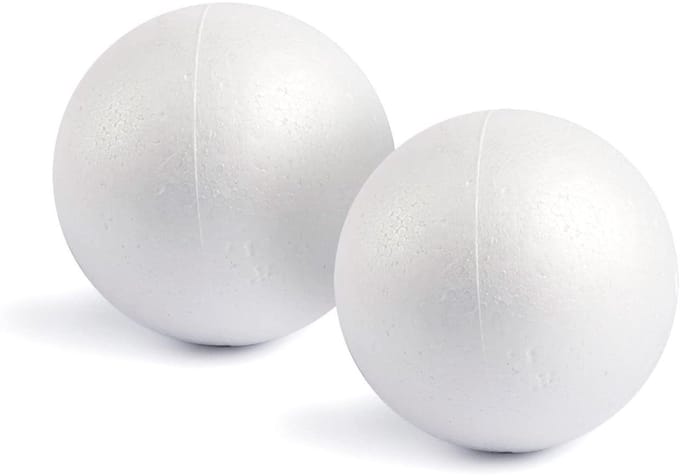 2 stuks piepschuimballen om te knutselen, wetenschappelijke modellen, schoolprojecten, decoratie, wit, elk 15 cm diameter