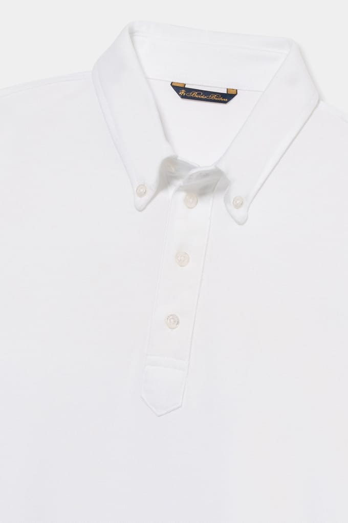 Brooks Brothers Piquet Cotton White Größe: L | Poloshirts Outlet | Herren | Weiß