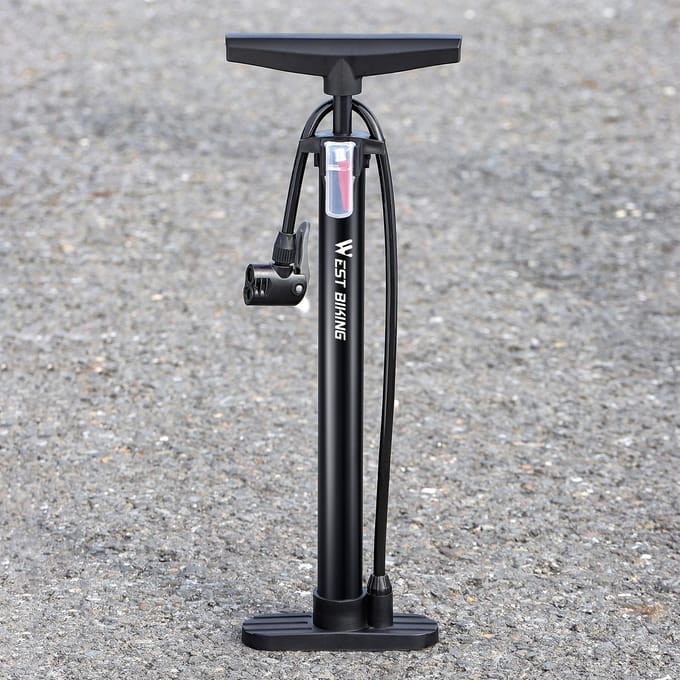 Compacte 160PSI fietsband voetpomp draagbare fietspomp basketbal elektrische fiets motorfiets zwart