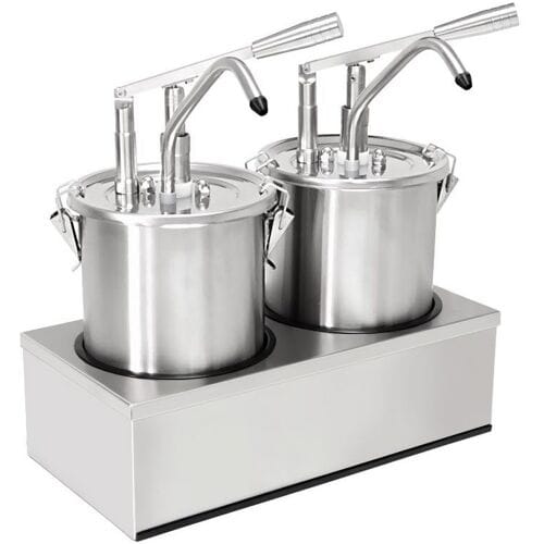 GGM Gastro Saucenspender - 2x 4 Liter - inkl. Edelstahlgestell Zilver