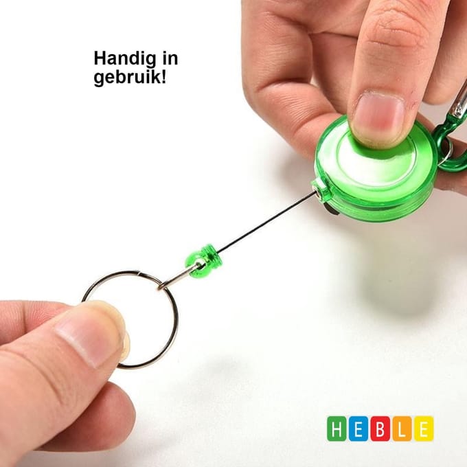 " Uittrekbaar Koord Sleutelhanger - Groen - van Heble®