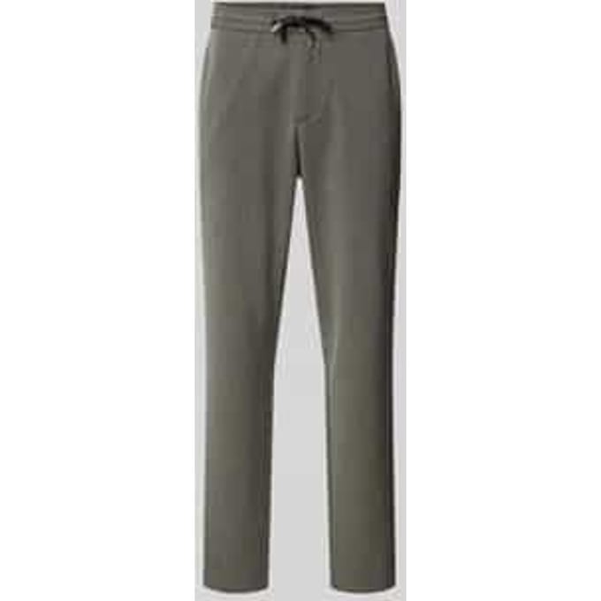 Tapered fit stoffen broek met fijn gestructureerd motief