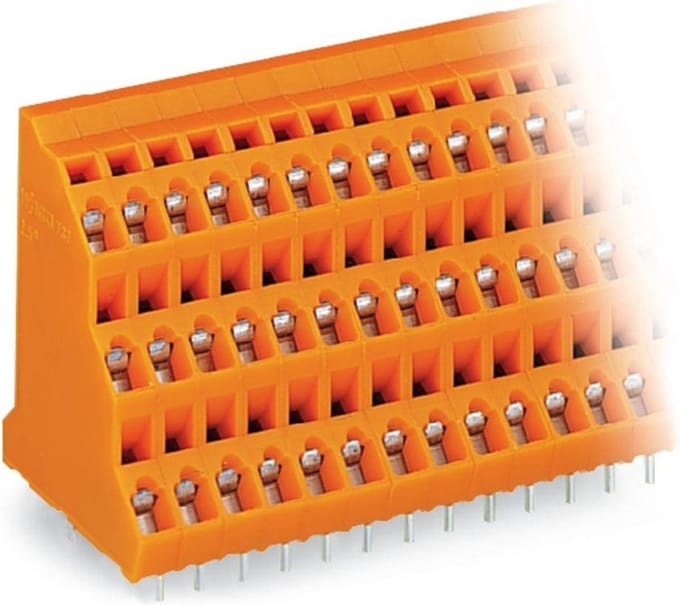 WAGO 737-424 Drie niveau klem 2.50 mm² Aantal polen 72 Oranje 8 stuk(s)