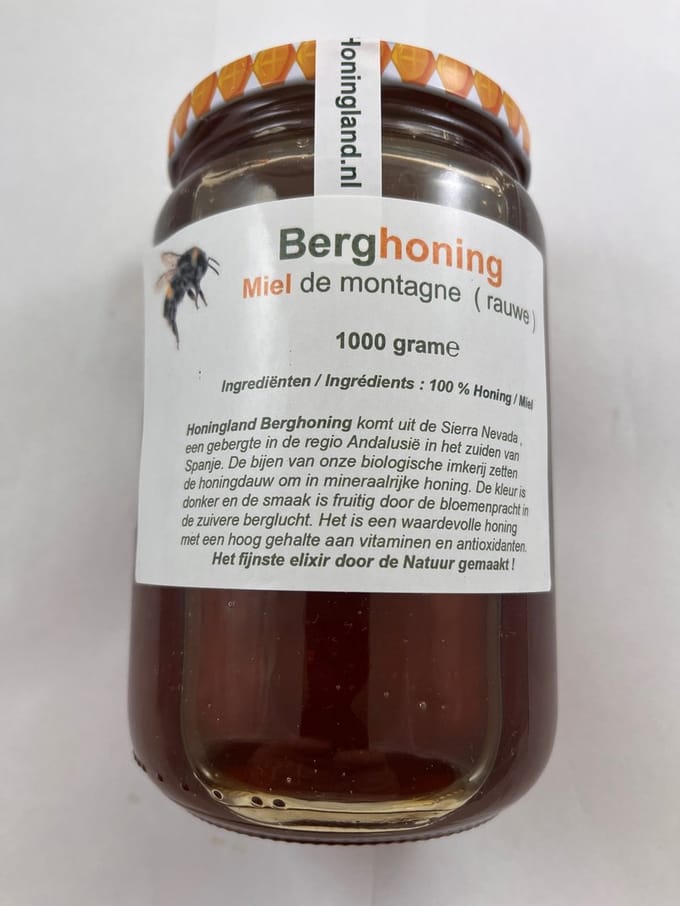 Honingland : Boshoning, Miel de forêt, Forest honey. ( Rauwe ). 2,50 kg