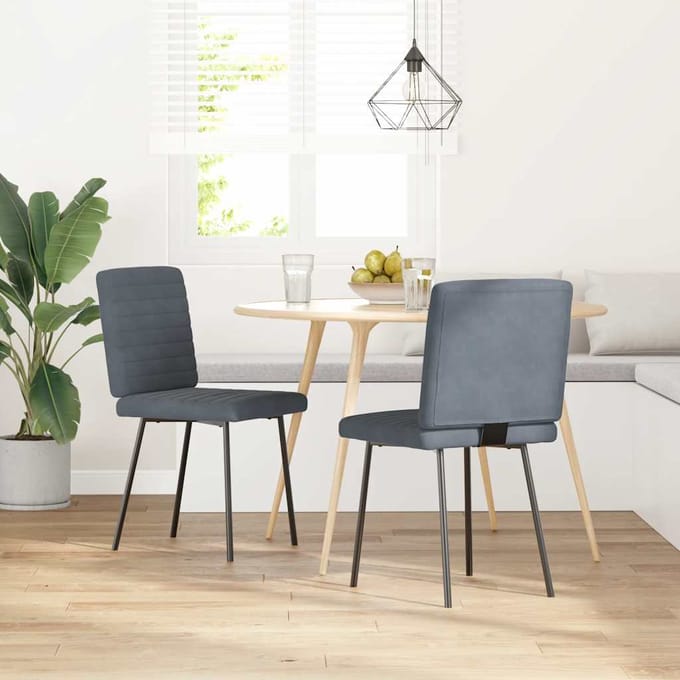 vidaXL - Eetkamerstoelen - 2 - st - fluweel - donkergrijs