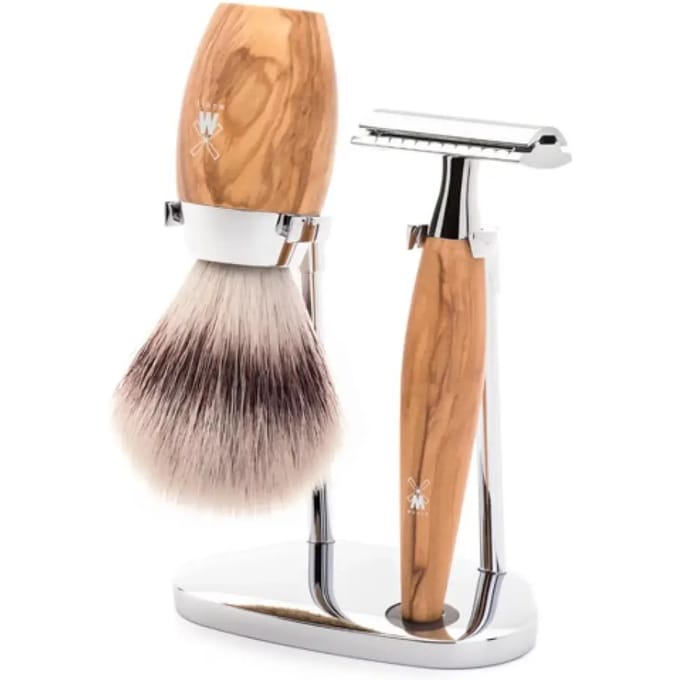 MÜHLE -Scheerset -Olijfhout -Safety Razor -Silvertip Fiber