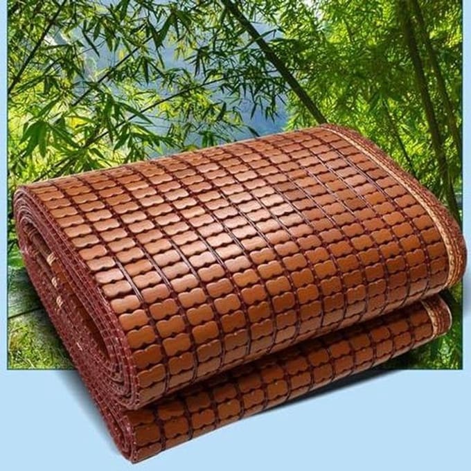 Bamboe Koelmat - Zomer Bed Pad - Koel Slapen - Ademende Structuur - 80x190cm - Bruin