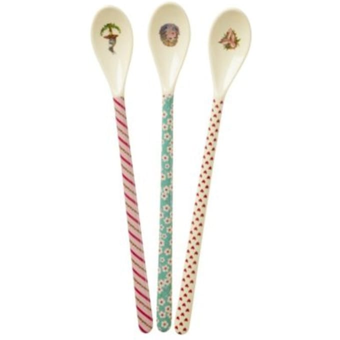 Rice kerst melamine latte macchiato lepels, assorti